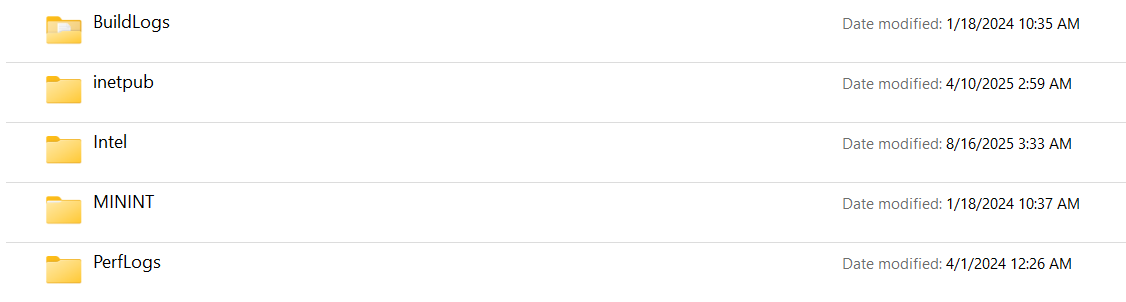 content view of items in file explorer