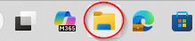 screenshot of the file explorer on the taskbar