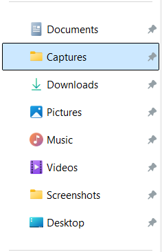 image of a folder in quick access