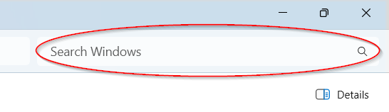 image of searchbox in file explorer